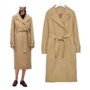🔥 READY TO SHIP 🔥 COS Classic British Khaki Belted Trench With Large Pockets 4